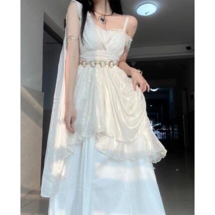 White Suspender Dress Pettiskirt - Image 8