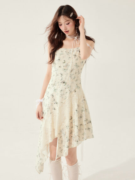 White Moonlight Dress Gentle Irregular - Image 2