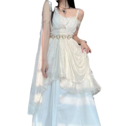 White Suspender Dress Pettiskirt - Image 3