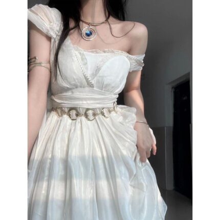 White Suspender Dress Pettiskirt - Image 9