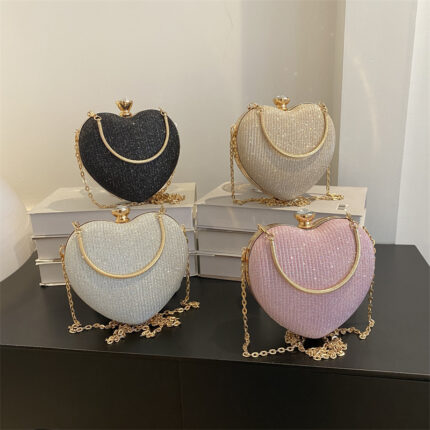 Banquet Bag Love Chain Shoulder Crossbody Handbag Valentines Day Outfit - Image 1