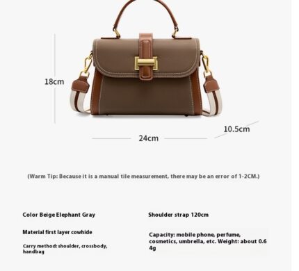 Women's Versatile Leather Fashionable Handbag - Image 6